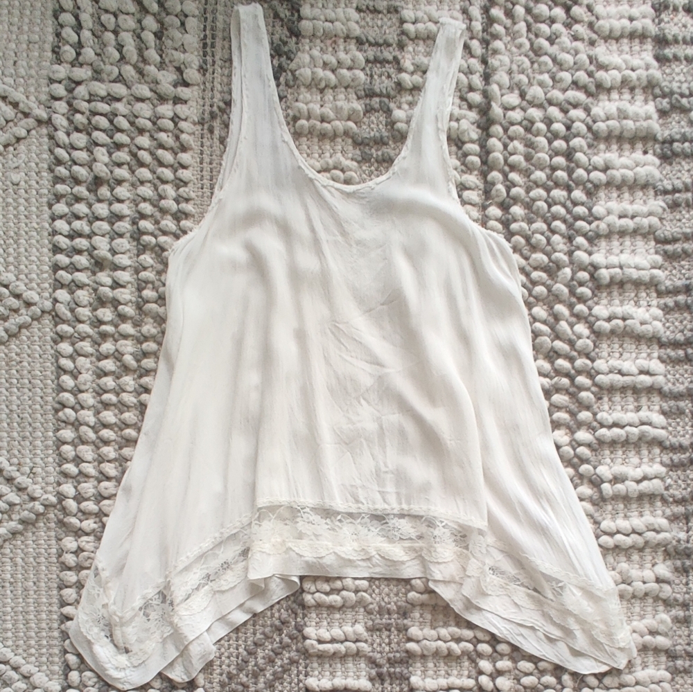 Intimately Free People Outlined high low Cami In Ivory Size Small - Picture 2 of 6